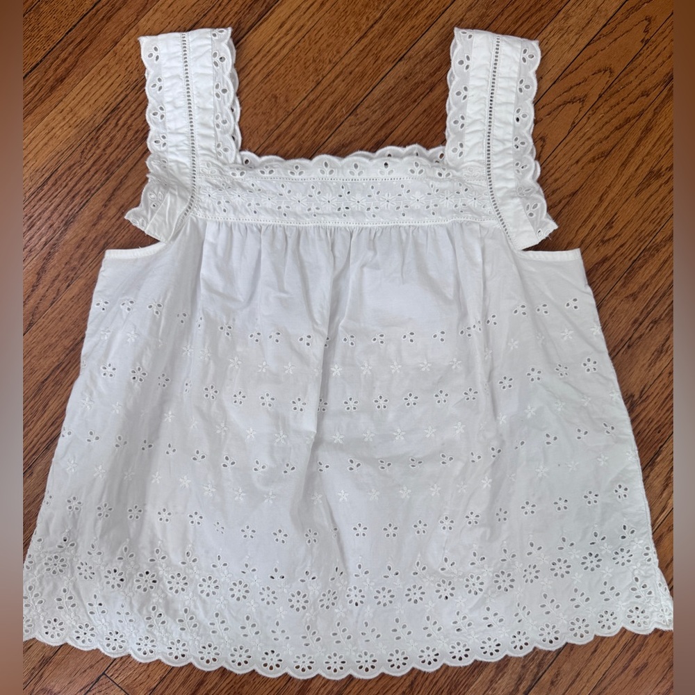 GAP White Eyelet Blouse